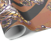 Wild Me Tiger Hot oranje en zwart afdrukken Cadeaupapier (Rol Hoek)