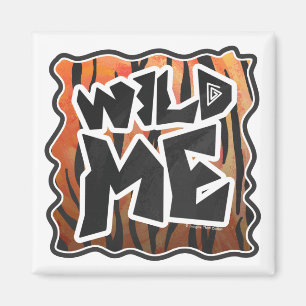 Wild Me Tiger Hot oranje en zwart afdrukken Magneet