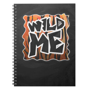 Wild Me Tiger Hot oranje en zwart afdrukken Notitieboek