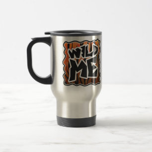 Wild Me Tiger Hot oranje en zwart afdrukken Reisbeker