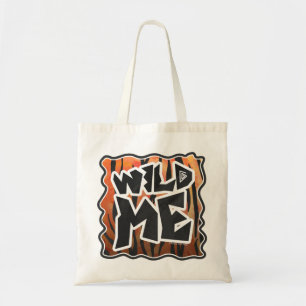 Wild Me Tiger Hot oranje en zwart afdrukken Tote Bag