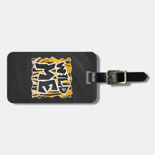 Wild Me Tiger Oranje en zwart Bagagelabel (Voorkant horizontaal)
