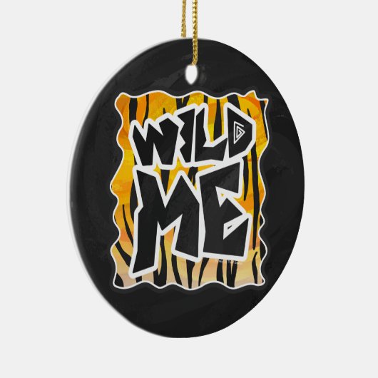 Wild Me Tiger Oranje en zwart Keramisch Ornament (Rechts)