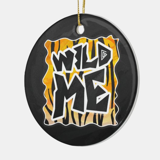 Wild Me Tiger Oranje en zwart Keramisch Ornament (Links)