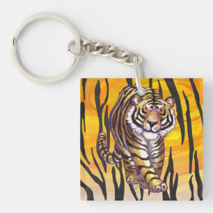 Wild Me Tiger Oranje en zwart Sleutelhanger