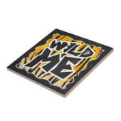 Wild Me Tiger Oranje en zwart Tegeltje (Zijkant)