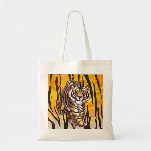 Wild Me Tiger Oranje en zwart Tote Bag (Voorkant)