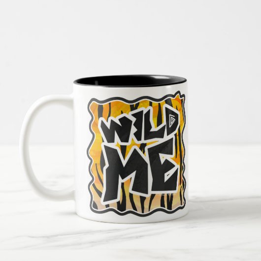 Wild Me Tiger Oranje en zwart Tweekleurige Koffiemok (Links)