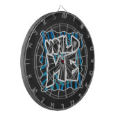 Wild Me Zebra Black en Blue Dartbord (Voorkant Links)
