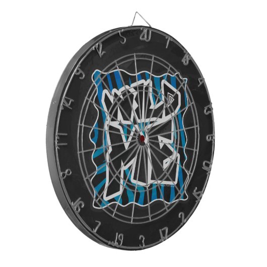 Wild Me Zebra Black en Blue Dartbord (Voorkant Links)