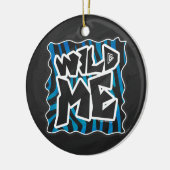Wild Me Zebra Black en Blue Keramisch Ornament (Links)