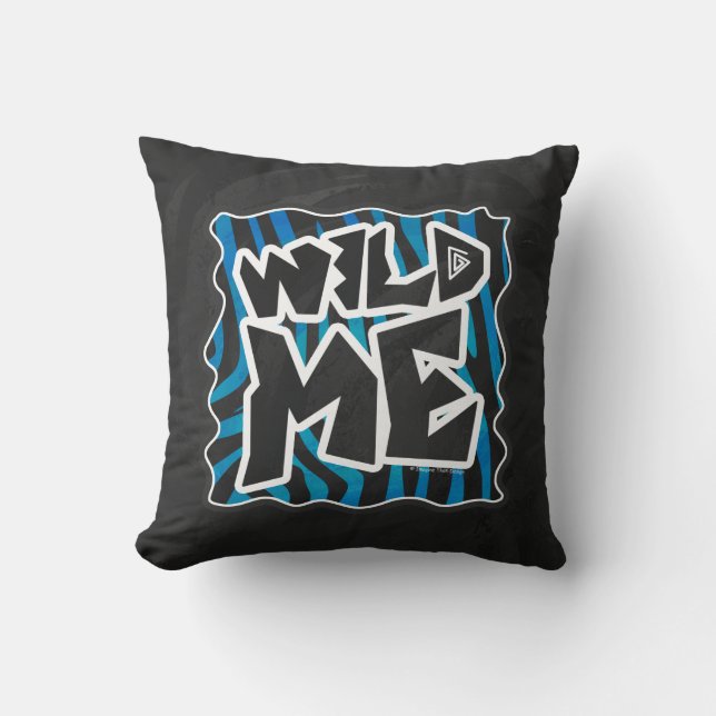 Wild Me Zebra Black en Blue Kussen (Voorkant)