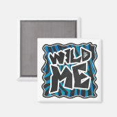 Wild Me Zebra Black en Blue Magneet (Voorkant / Achterkant)