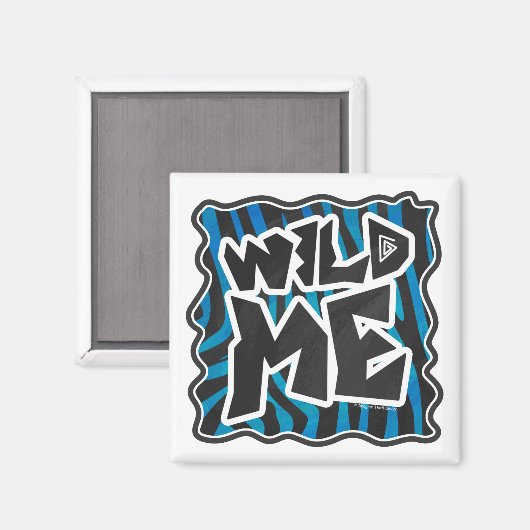 Wild Me Zebra Black en Blue Magneet (Voorkant / Achterkant)