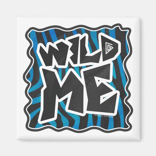 Wild Me Zebra Black en Blue Magneet (Voorkant)
