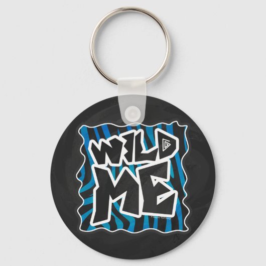 Wild Me Zebra Black en Blue Sleutelhanger (Voorkant)