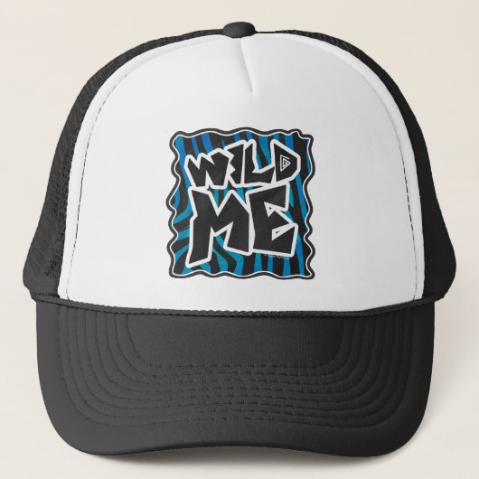 Wild Me Zebra Black en Blue Trucker Pet (Voorkant)