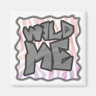Wild me Zebra Roze en Wit Magneet