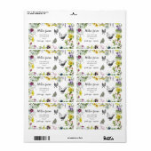 Wild Meadow Bloemen Rustiek Script Ei Carton Label (Full Sheet)