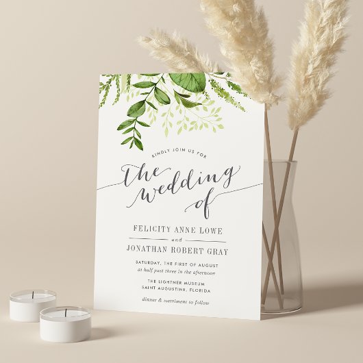 Wild Meadow Botanical Wedding Invitation Kaart