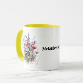 Wild Meadow Flowers met bewerkbare naam Mok (Voorkant links)