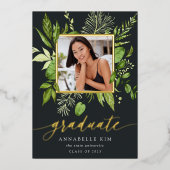 Wild Meadow Folie Foto Afstuderen kondiging Folie Uitnodiging (Voorkant)