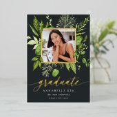 Wild Meadow Folie Foto Afstuderen kondiging Folie Uitnodiging (Staand Voorkant)