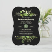 Wild Meadow | Green Botanical Bachelorette Party Kaart (Staand voorkant)
