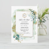 Wild Meadow | Green Botanical Save the Date Cards Kaart (Staand voorkant)