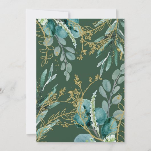 Wild Meadow | Groene botanische geometrische bruil Kaart (Achterkant)