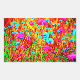 Wild Meadow in Bloom Pop Art Rechthoekige Sticker