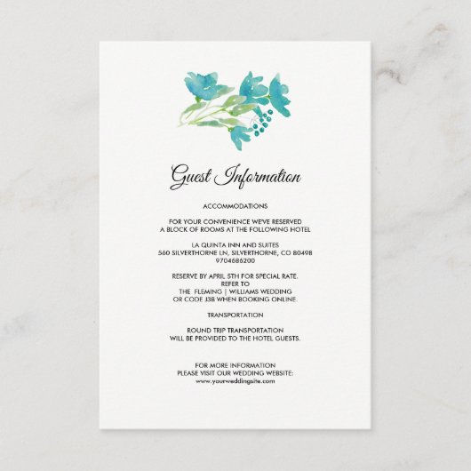 Wild Meadow Spring Mountains Bruiloft Details Kaar Informatiekaartje (Voorkant)