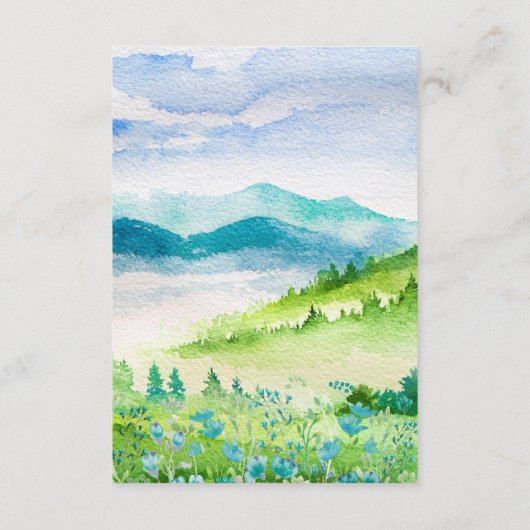Wild Meadow Spring Mountains Mariage Détails Carte (Dos)