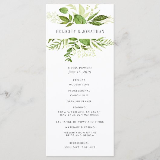 Wild Meadow Wedding Ceremony Program Programma (Voorkant)