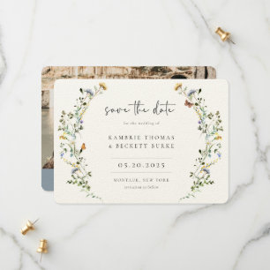 Wild Meadow Wreath Floral Foto Save The Date