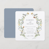 Wild Meadow Wreath Wedding Kaart (Voorkant / Achterkant)