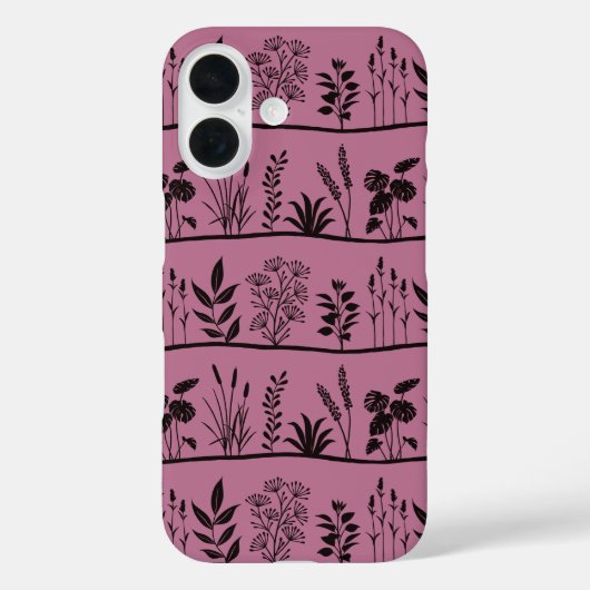 Wild Meadows Minimal Botanical Plants Silhouette Case-Mate iPhone Case (Achterkant)