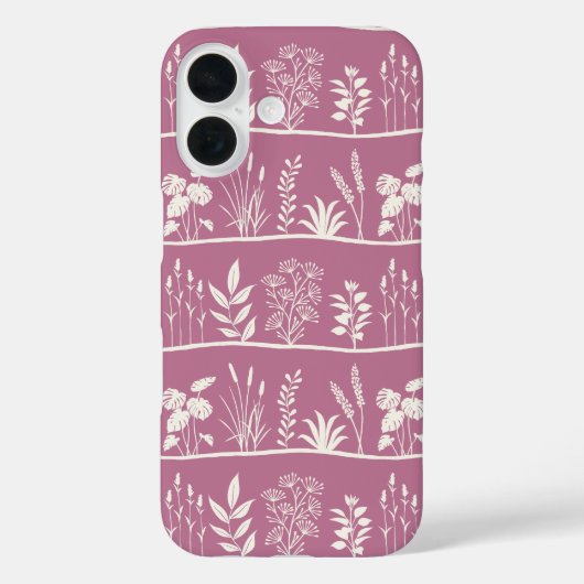 Wild Meadows Minimal Botanical Plants Silhouette Case-Mate iPhone Case (Achterkant)