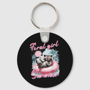 wild meisje zomer grappig meme wild wasbeer zomer sleutelhanger