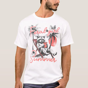 wild meisje zomer grappig meme wild wasbeer zomer t-shirt