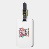 wild meisje zomer grappig opossum bagagelabel (Voorkant verticaal)