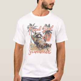 wild meisje zomer grappig Schattige wasbeer T-shirt