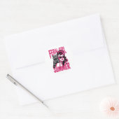 wild meisje zomer opossum grappige wasbeer ronde sticker (Envelop)