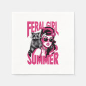 wild meisje zomer opossum grappige wasbeer servet (Voorkant)