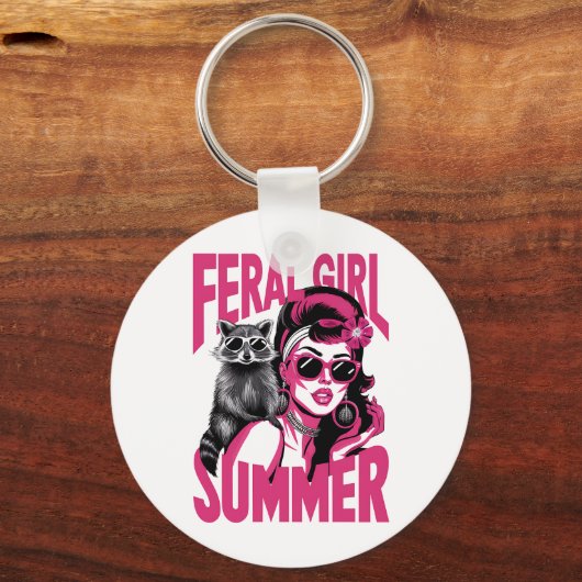 wild meisje zomer opossum grappige wasbeer sleutelhanger (Voorkant)