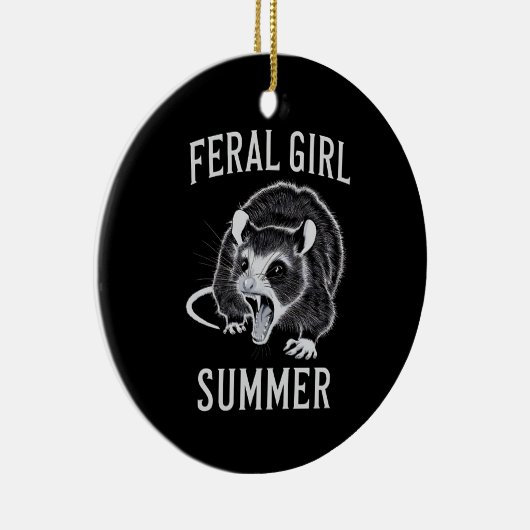 wild meisje zomer opossum keramisch ornament (Rechts)