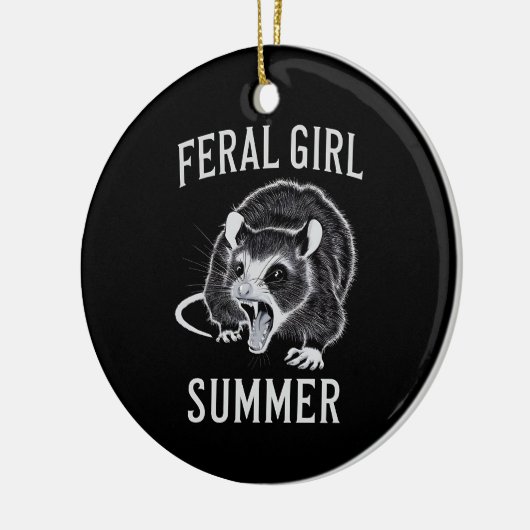 wild meisje zomer opossum keramisch ornament (Links)