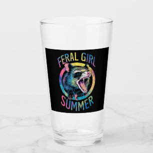 wild meisje zomer opossum tie dye wasbeer glas