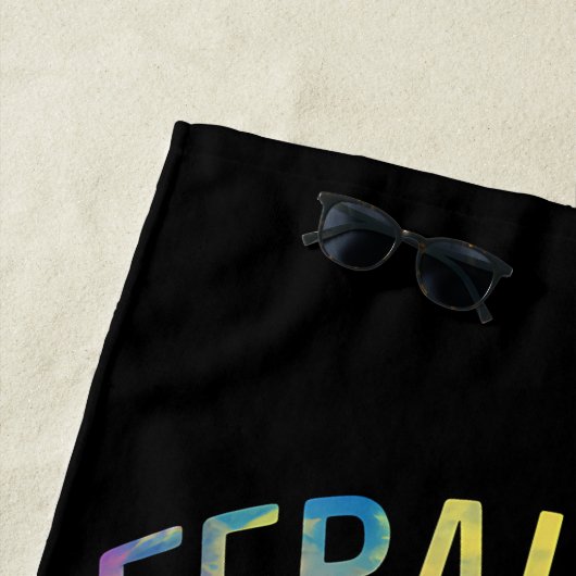 wild meisje zomer opossum tie dye wasbeer strandlaken (In situ)