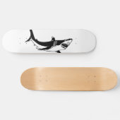 wild met witte haai skateboard (Horizontaal)